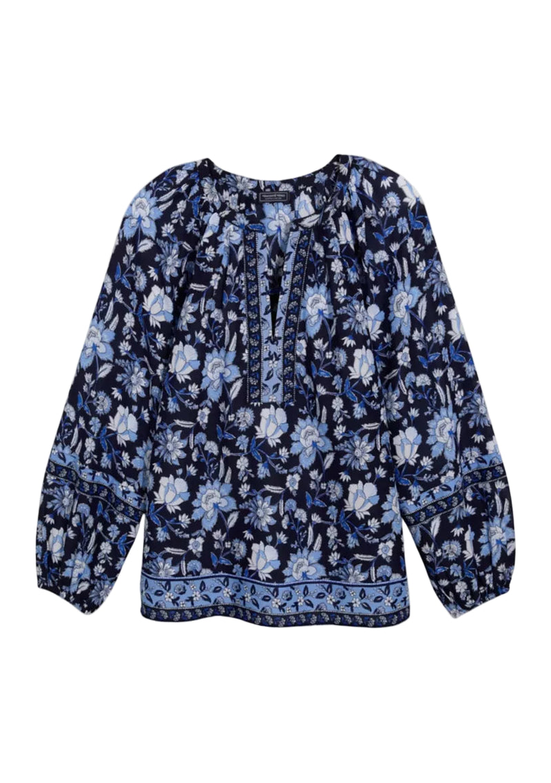 Vineyard Vines Womens Izzy Popover Print V-Neck Top