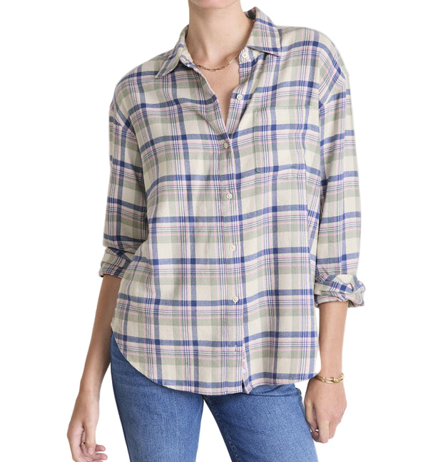 Vineyard Vines Womens Birdie Flannel Button-Down Long Sleeve Shirt