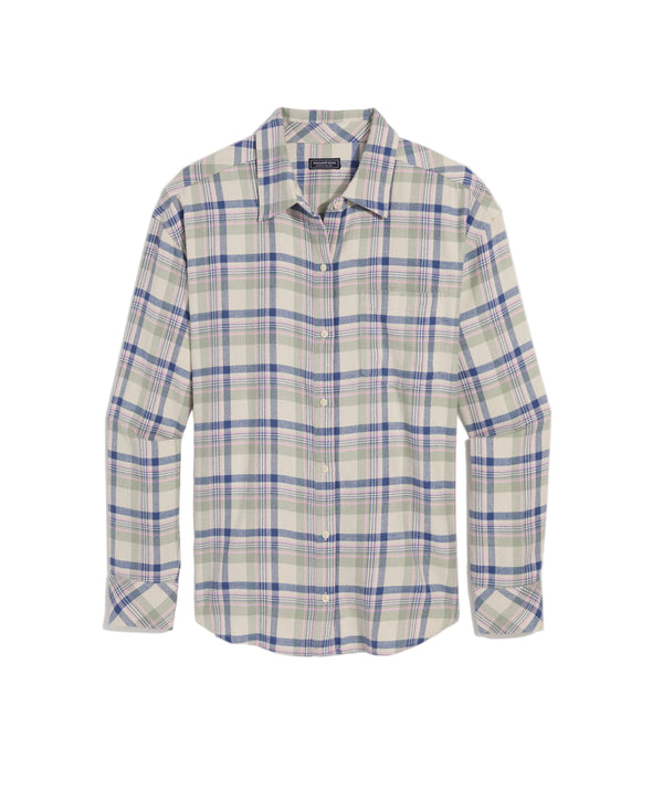 Vineyard Vines Womens Birdie Flannel Button-Down Long Sleeve Shirt