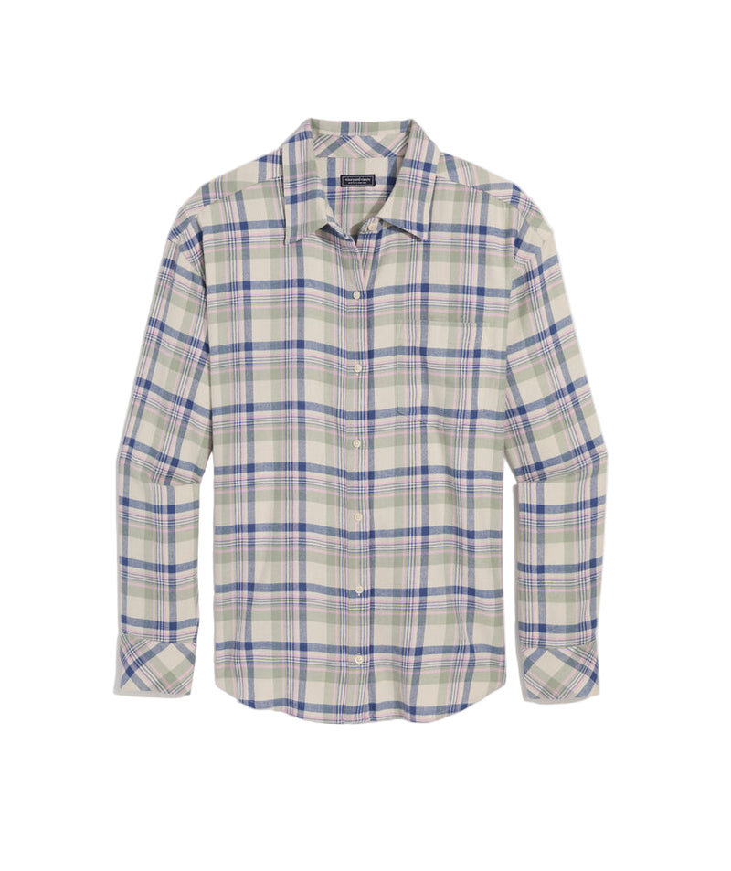 Vineyard Vines Womens Birdie Flannel Button-Down Long Sleeve Shirt