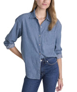 Vineyard Vines Womens Birdie Chambray Long Sleeve Button Down Shirt