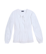 Vineyard Vines Womens Nora Pintuck Eyelet Top