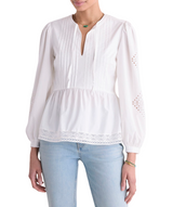 Vineyard Vines Womens Nora Pintuck Eyelet Top