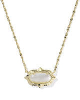 Kendra Scott Elisa Gold Scallop Frame Short Pendant Necklace - Natural Mother Of Pearl