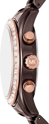 Michael Kors Womens Lexington Chronograph Brown Ceramic Watch