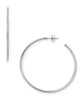Nadri Pavé Large Silver Hoop Earrings