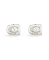 COACH Rhodium Signature C Lucite Stud Earrings