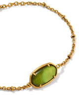 Kendra Scott Tiger Striped Elaina Vintage Gold Delicate Chain Bracelet - Green Mother of Pearl