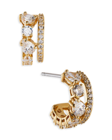 Nadri Love All Gold Double Hoop Earrings