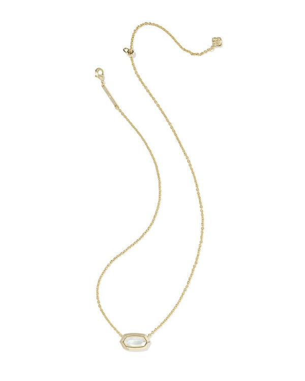 Kendra Scott Elisa Bezel Short Pendant Necklace - Ivory Mother Of Pearl