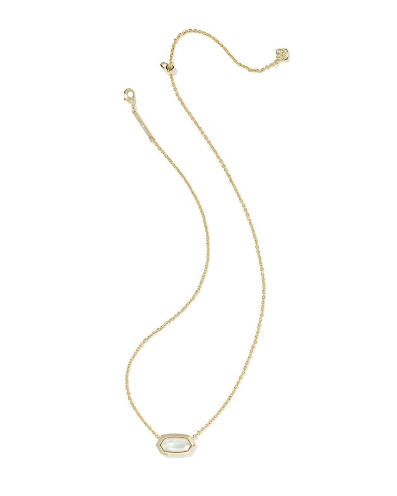Kendra Scott Elisa Bezel Short Pendant Necklace - Ivory Mother Of Pearl