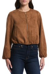 Laundry By Shelli Segal Womens Faux Suede Bubble Jacket