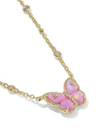 Kendra Scott Cailey Butterfly Gold Short Pendant Necklace - Pink Opalescent