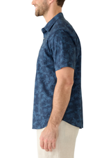 Nautica Mens Palm Tree Print SHort Sleeve Button-Down Shirt