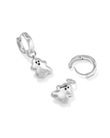 Kendra Scott Reversible Silver Ghost Huggie Earrings