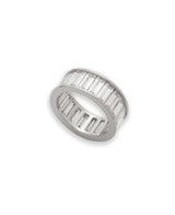 Lauren Ralph Lauren Silver-Tone Cubic Zirconia Crystal Baguette Ring - Size 7
