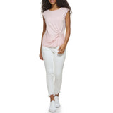 Calvin Klein Womens Cotton Jersey Front Tie Top