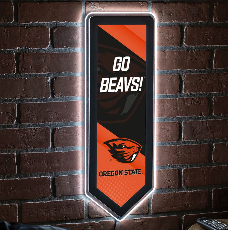 Evergreen Oregon State University Pennant 9" x 23" LED Lighted Sign
