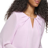 Calvin Klein Womens Chiffon Long Sleeve Top