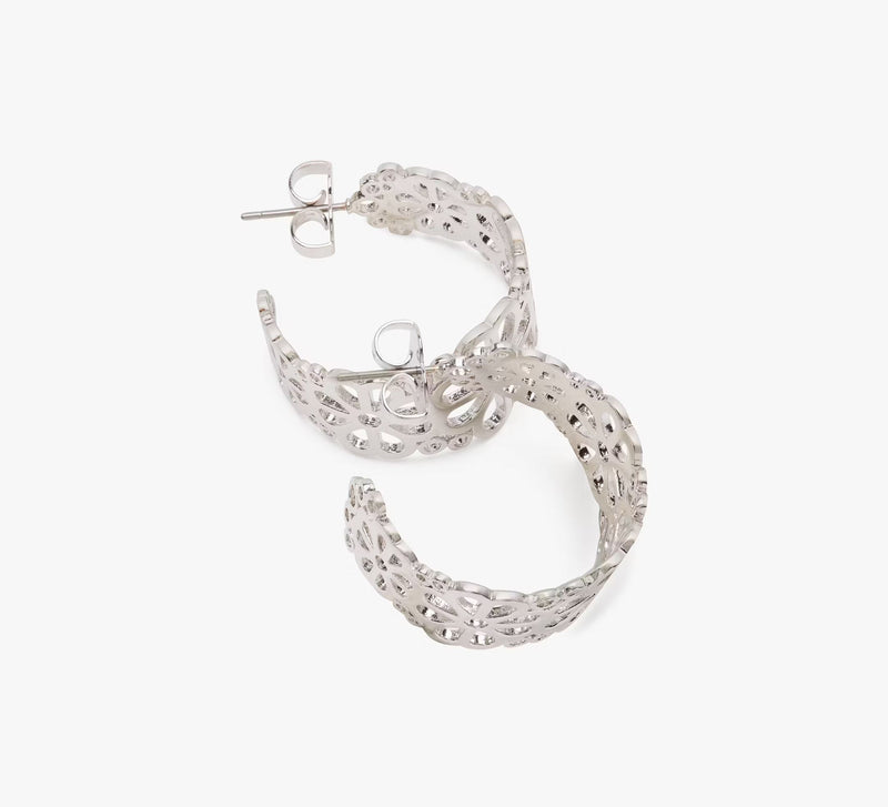 Kate Spade Spade Flower Lace Hoops - Silver