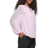 Calvin Klein Womens Chiffon Long Sleeve Top