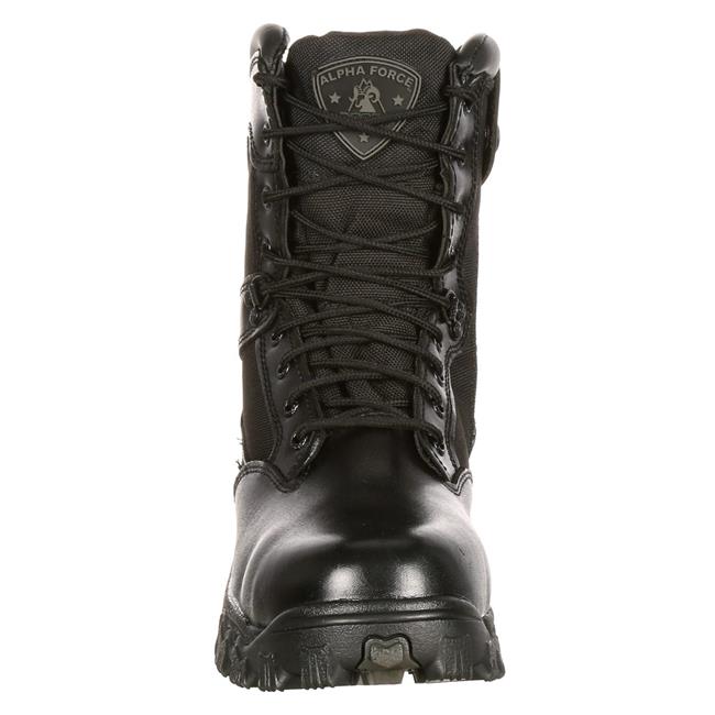 Rocky Mens AlphaForce Zipper Composite Toe Public Service Boots - Black