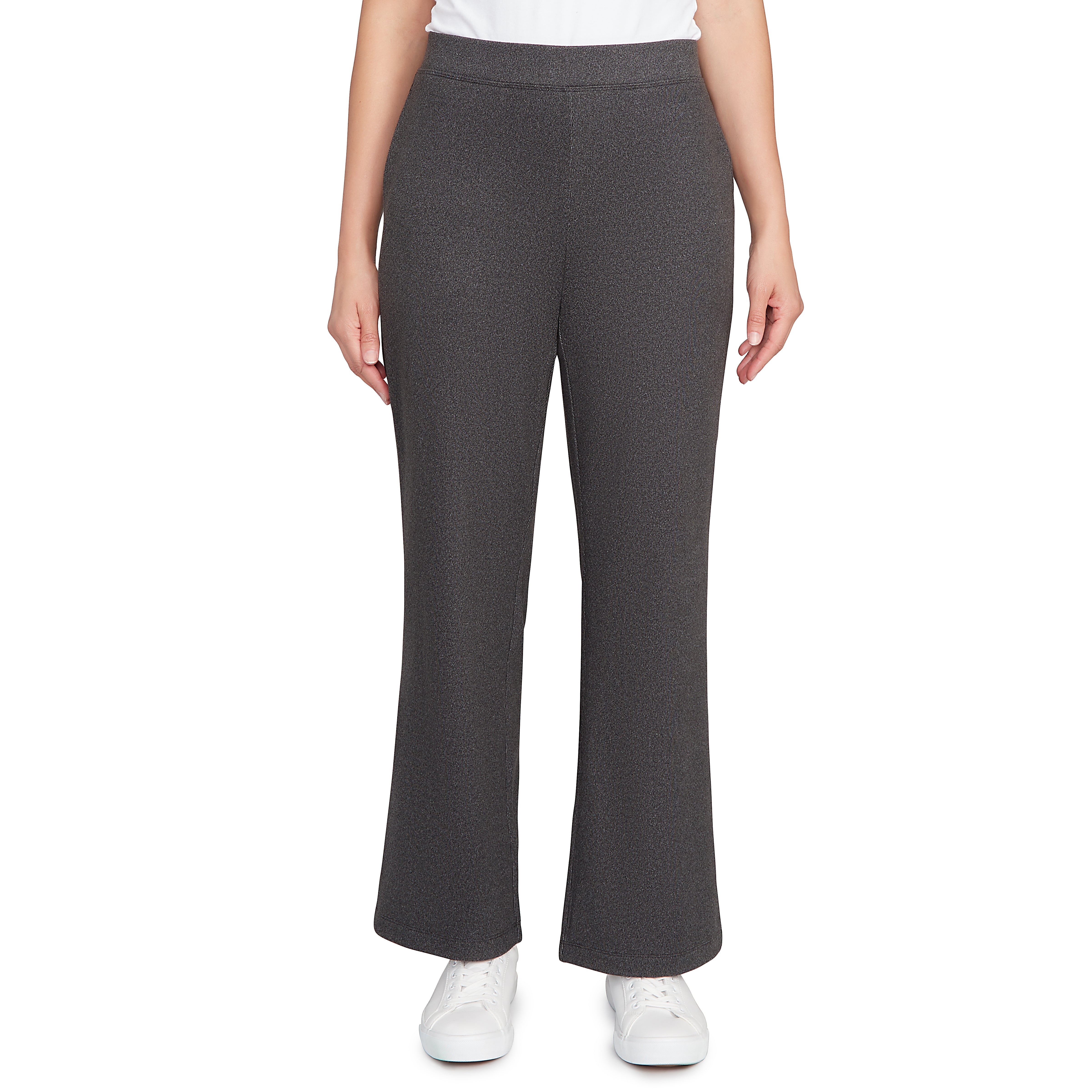 Ruby Rd. Womens Pull On Stretch Rib Straight Leg Pants