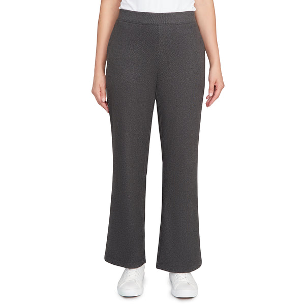 Ruby Rd. Womens Pull On Stretch Rib Straight Leg Pants