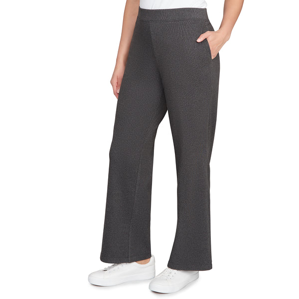 Ruby Rd. Womens Pull On Stretch Rib Straight Leg Pants