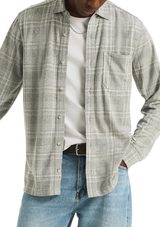 Nautica Mens Plaid Knit Button-Up Long Sleeve Shirt