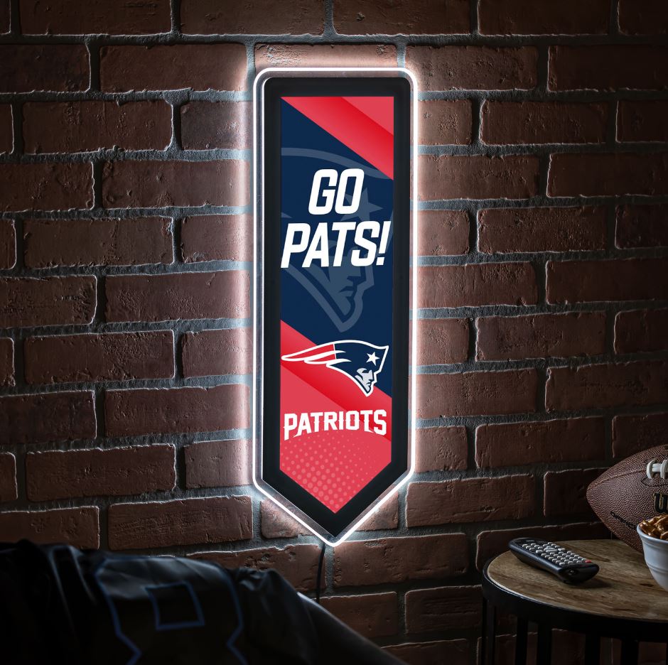 Evergreen New England Patriots Pennant 9" x 23" LED Lighted Sign