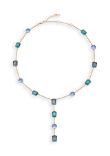 Lauren Ralph Lauren Gold-Tone Blue Multi Stone Y Necklace