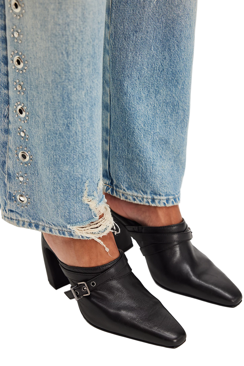 Free People Womens  Date Night Heeled Mules