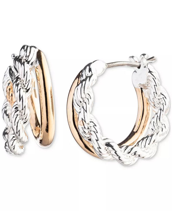 Lauren Ralph Lauren Two-Tone Small Rope & Split Hoop Earrings