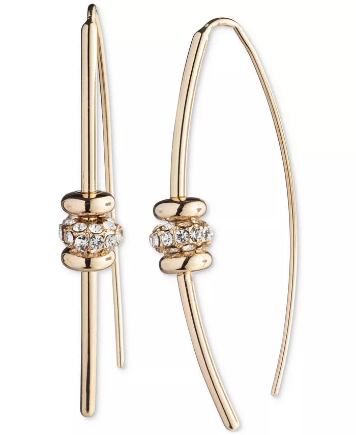 Lauren Ralph Lauren Gold-Tone Crystal Bead Threader Earrings