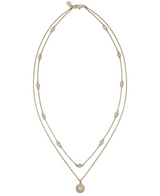Lauren Ralph Lauren Gold Tone Station Layered Short Pendant Necklace