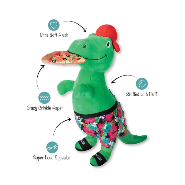 Petshop Pizzasaurus Rex Plush Dog Toy