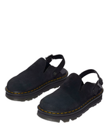 Dr. Martens Womens Zebzag Suede Slingback Platform Mules