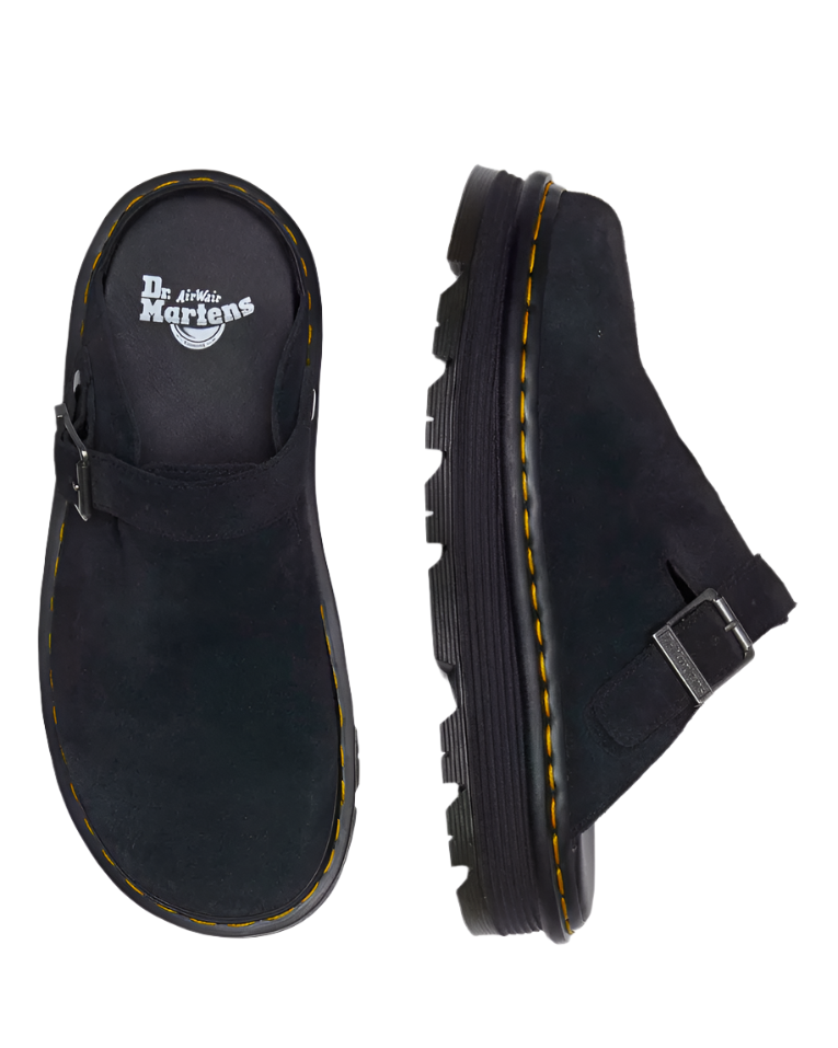 Dr. Martens Womens Zebzag Suede Slingback Platform Mules