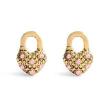 Coach Heart Padlock Stud Earrings
