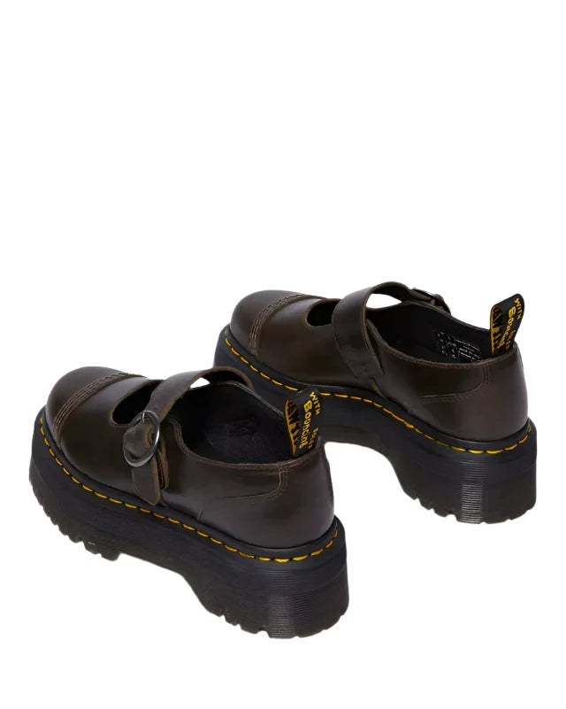 Dr. Martens Womens Addina Orleans Leather Platform Shoes