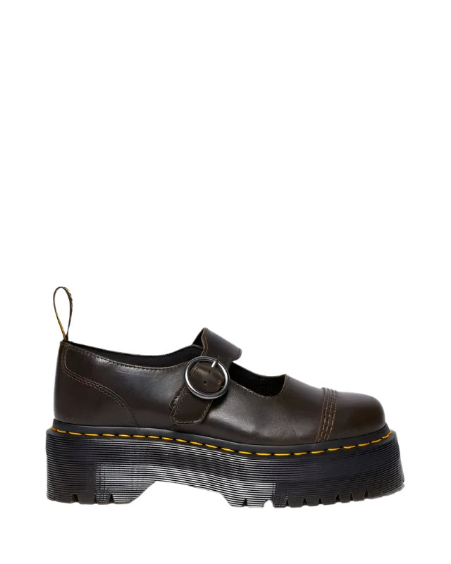 Dr. Martens Womens Addina Orleans Leather Platform Shoes