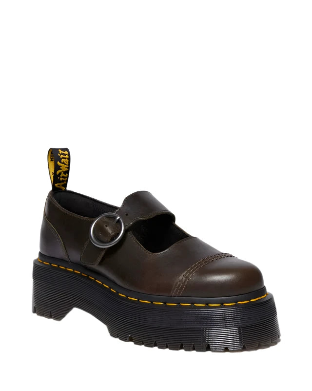 Dr. Martens Womens Addina Orleans Leather Platform Shoes