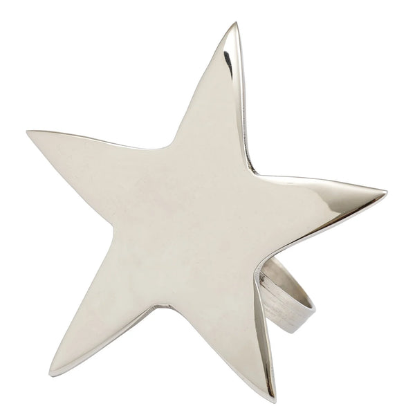 Design Imports 5 Point Silver Star Napkin Ring