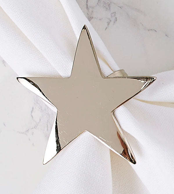 Design Imports 5 Point Silver Star Napkin Ring