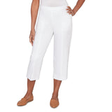 Alfred Dunner Womens Relaxed Flat Front Patch Pocket Capri Pants
