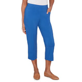 Alfred Dunner Womens Relaxed Flat Front Patch Pocket Capri Pants