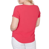 Alfred Dunner Womens Solid Rolled Short Sleeve T-Shirt