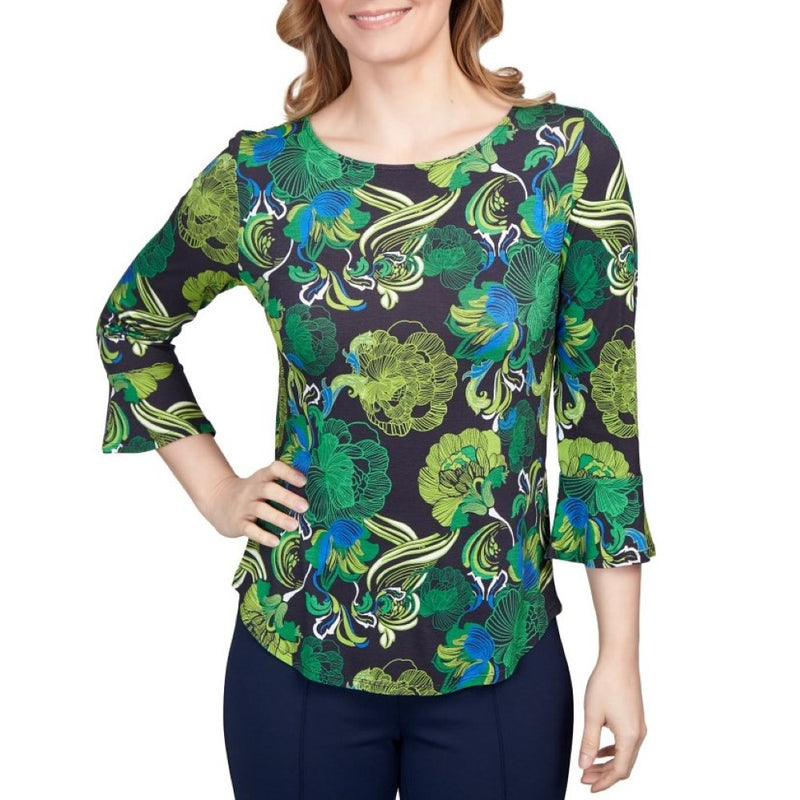 Ruby Rd. Womens Floral 3/4 Sleeve Top