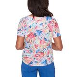 Alfred Dunner Womens Butterfly Wing Tie Front Short Sleeve T-Shirt